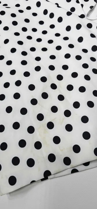 Adrianna Papell - White/ Black Polka Dot Drape Sheath Dress - Multi Size: Uk18