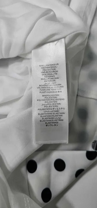 Adrianna Papell - White/ Black Polka Dot Drape Sheath Dress - Multi Size: Uk18