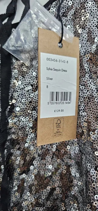 Hush - Silver Leopard Sequin Mini Dress - Multi Size: Uk8