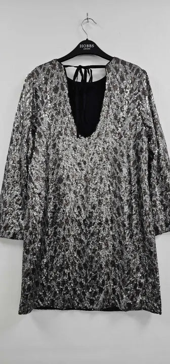 Hush - Silver Leopard Sequin Mini Dress - Multi Size: Uk8