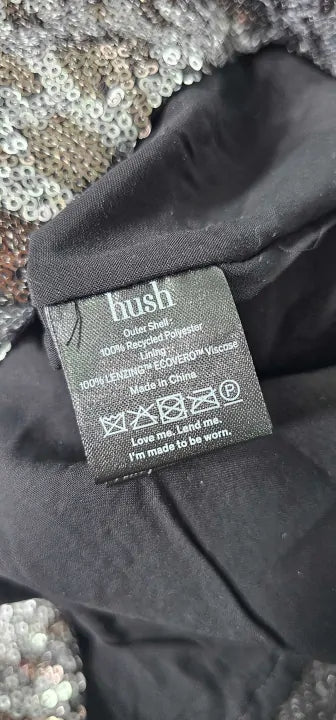 Hush - Silver Leopard Sequin Mini Dress - Multi Size: Uk8