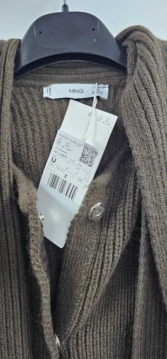 Mango - Chocolate Cape Scarf Buttons - Brown Size: One Size