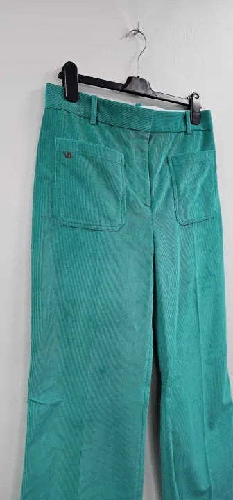 Victoria Beckham - Jade Alina Trouser - Turquoise/ Green Size: Uk14