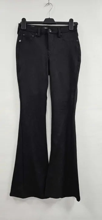 True Religion - Black Ponte Curvy Joey Mr Flare Trousers - Black Size: 28