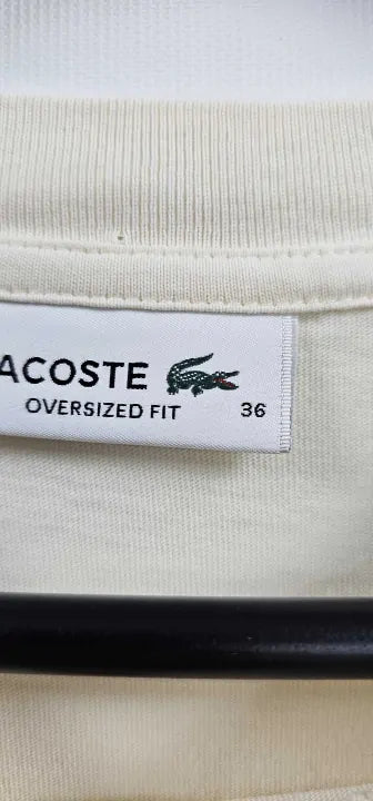Lacoste Women T-shirt Ecru Size: