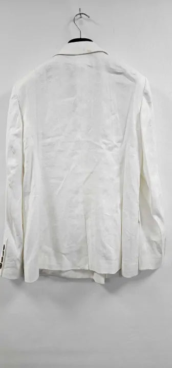 Reiss - Cream Double Breasted Blazer - White Size: Uk10