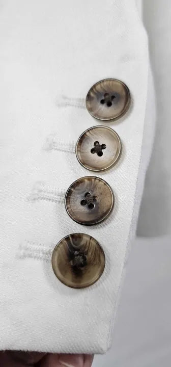 Reiss - Cream Double Breasted Blazer - White Size: Uk10