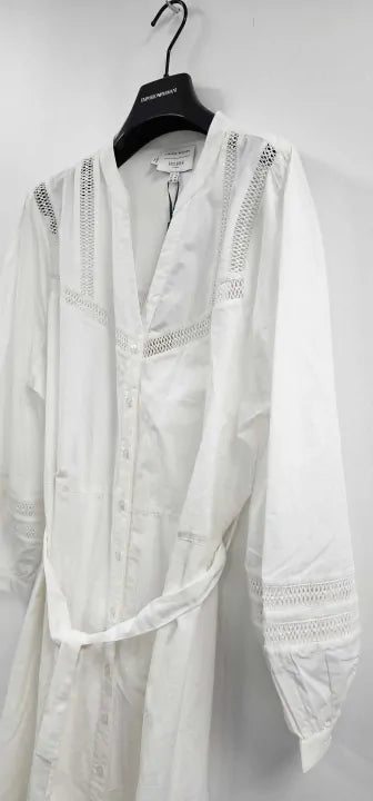 Hobbs London - White Selset Cotton Dress - White Size: Uk16