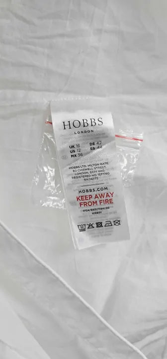 Hobbs London - White Selset Cotton Dress - White Size: Uk16