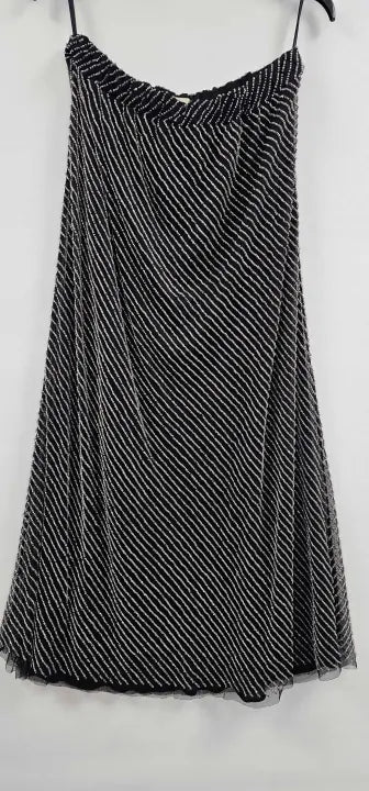 Hush - Black Embellished Mesh Midi Skirt - Black Size: Uk10