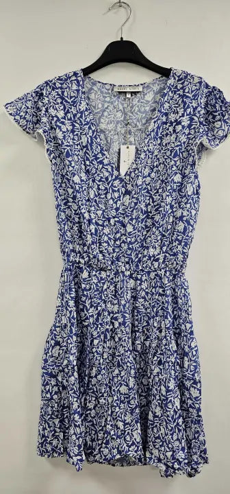 Heidi Klein - Mini Tiered Dress - Blue-white Size: S