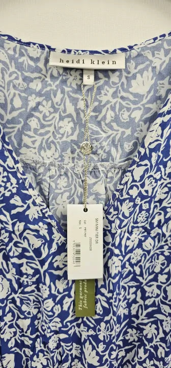 Heidi Klein - Mini Tiered Dress - Blue-white Size: S
