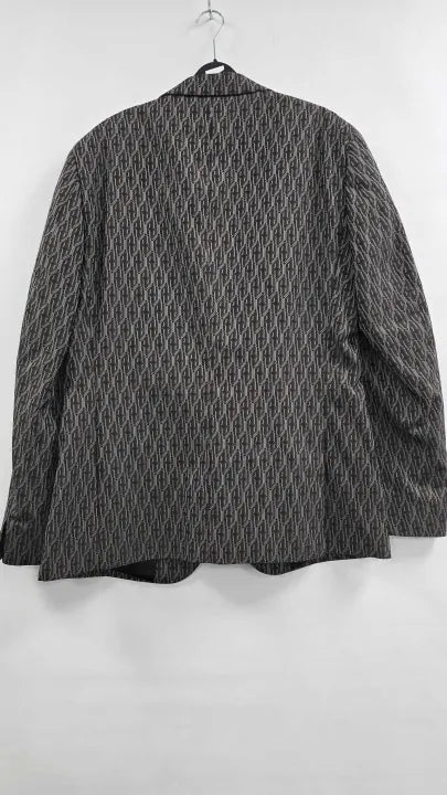 Reiss - Brown Delt Peak Lapel Monogram Jacquard Woven Blazer - Brown Size: 42