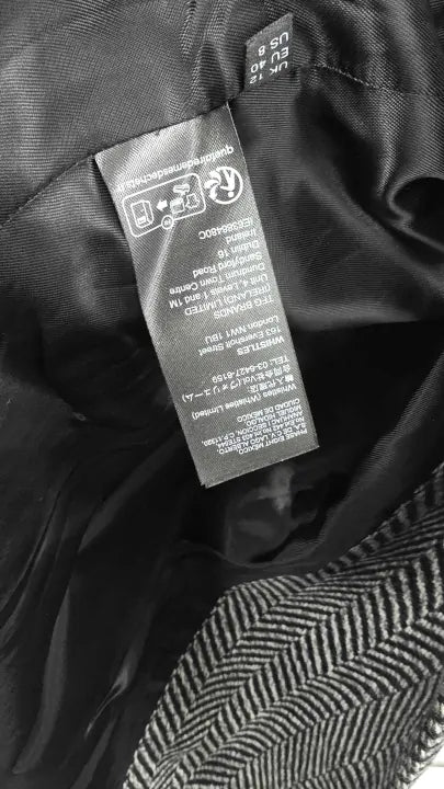 Whistles - Grey Cosette Funnel Neck Wool Blend Coat - Multi Size: Uk 12