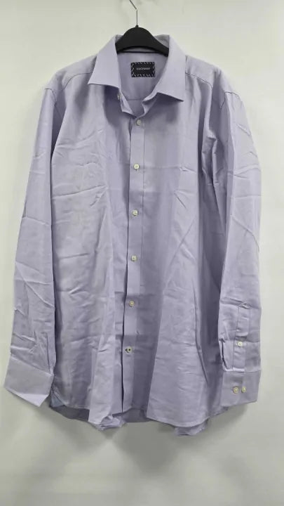 Duchamp - Lilac Royal Twill Cotton Shirt - Purple Size: 16.5