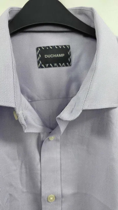 Duchamp - Lilac Royal Twill Cotton Shirt - Purple Size: 16.5