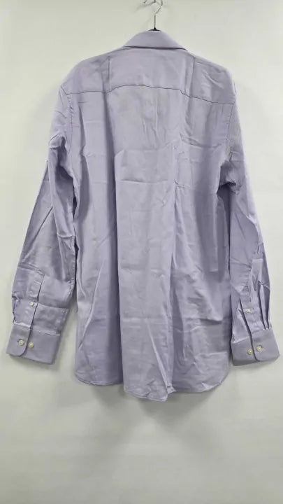 Duchamp - Lilac Royal Twill Cotton Shirt - Purple Size: 16.5