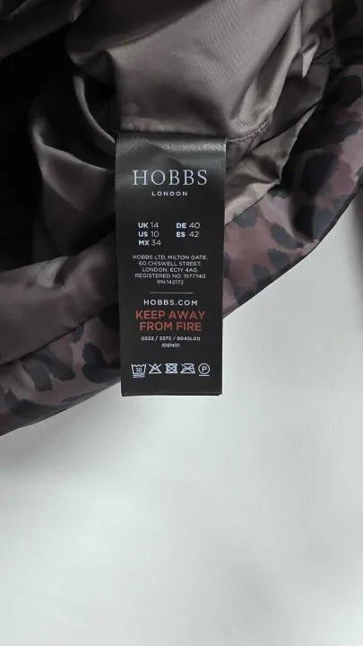 Hobbs London - Brown Leopard Samara Puffer Coat - Brown Size: Uk 14