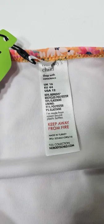 Nobody's Child - Pink Georgia Tie Side Bikini Brief - Orange Size: Uk16