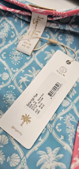 Tigerlily - Blue Ephie High Piper Bottom - Multi Size: Xl