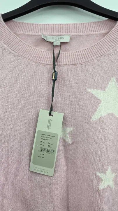 Hobbs London - Pink Samira Star Cashmere Blend Jumper - Pink Size: Xs