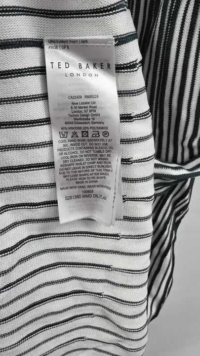 Ted Bakergreen Dilylaa Textured Stripe Knit Midi Dress Size: 3