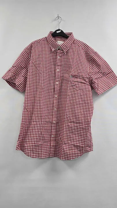 Gant Regular Fit Classic Gingham Poplin Short Sleeve Shirt Size: Xxl