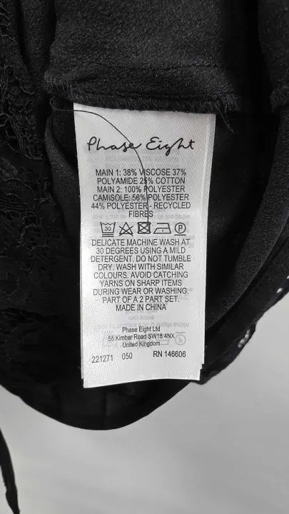 Phase Eight - Black Maisy Lace Dress - Black Size: Uk 14