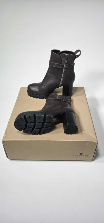 Belstaff - Brown Rebel Heeled Leather Boots - Brown Size: Uk5