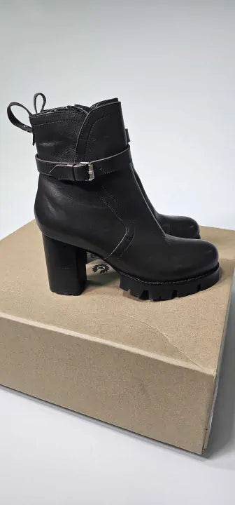 Belstaff - Brown Rebel Heeled Leather Boots - Brown Size: Uk5