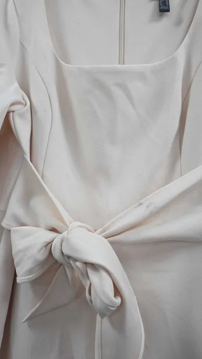 Adrianna Papell - Pale Pink Bell Sleeve Tie Front Dress - Pink Size: Uk 16