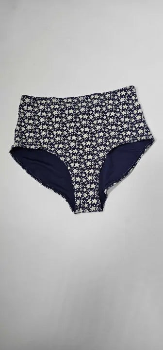 & Other Stories - Navy Printed High Waisted Bikini Bottoms - Blue Size: Uk6