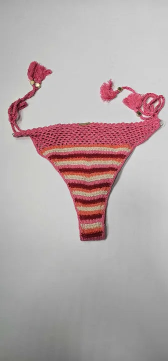 Tigerlily - Pink Fiesta Capri High Argentina Crochet Bottom - Pink Size: L