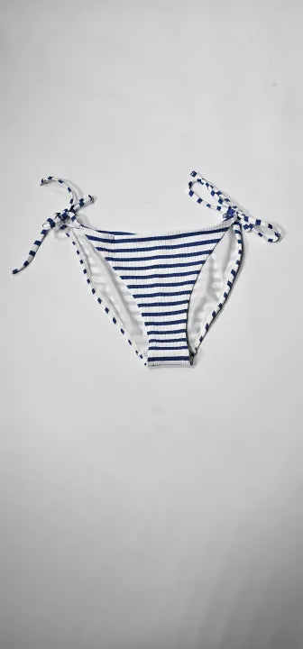 & Other Stories - Blue Striped Tanga Bikini Bottoms - Blue-white Size: Uk10