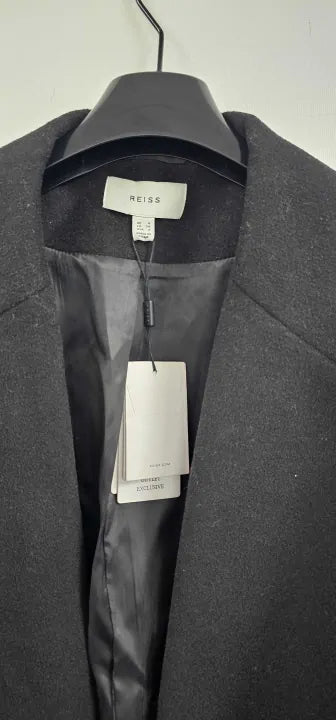 Reiss - Black Bridget Oversized Wool Blend Coat - Black Size: Uk6