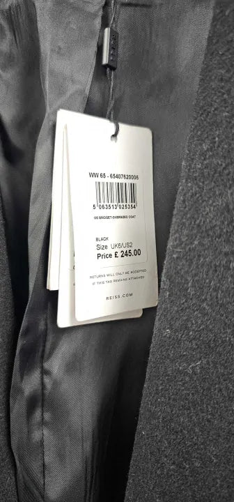 Reiss - Black Bridget Oversized Wool Blend Coat - Black Size: Uk6