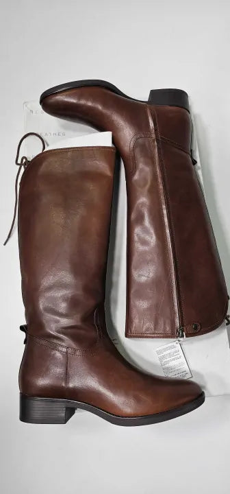 Geox - Women's Brown Leather Felicity Long Boot - Brown Size: Uk7