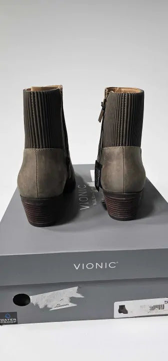 Vionic - Brown Shantelle Leather Western Boot - Brown Size: Uk5.5