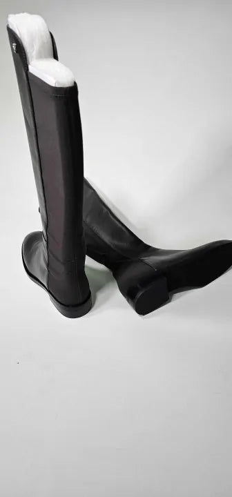 Stuart Weitzman - Slate Grey Leather Keelan City Long Boot - Grey Size: Eu37