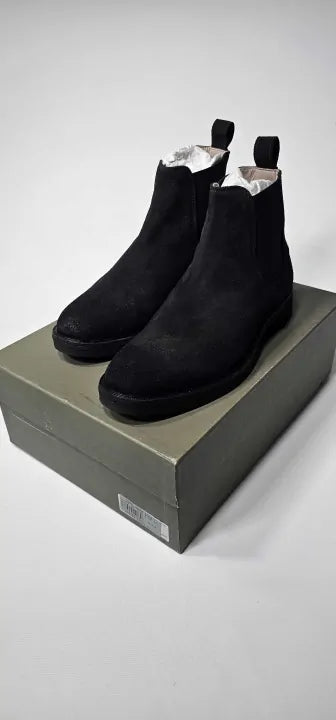 All Saints - Grey Creed Suede Chelsea Boots - Black Size: Uk7