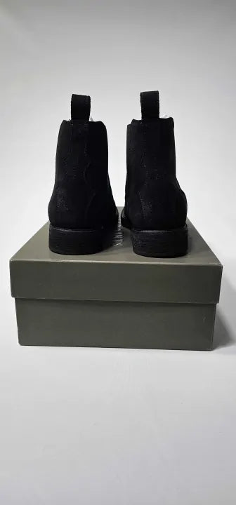 All Saints - Grey Creed Suede Chelsea Boots - Black Size: Uk7