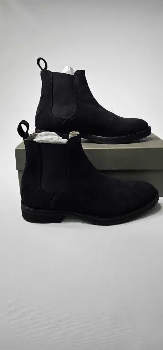 All Saints - Grey Creed Suede Chelsea Boots - Black Size: Uk7