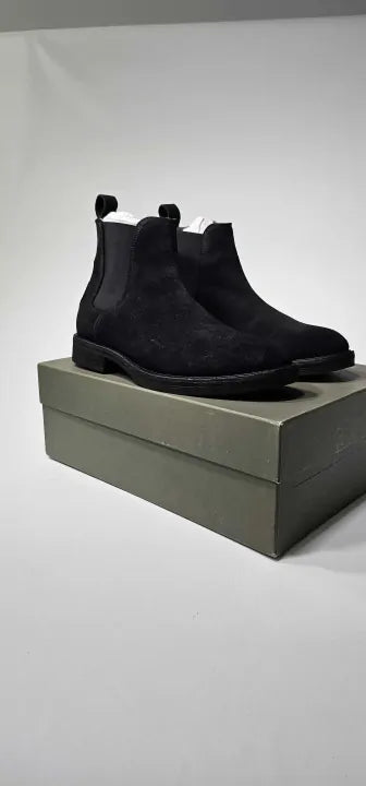 All Saints - Grey Creed Suede Chelsea Boots - Black Size: Uk7