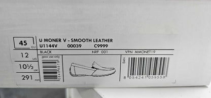 Geox - Men's Black Leather Moner Moccasin - Black Size: Eu45