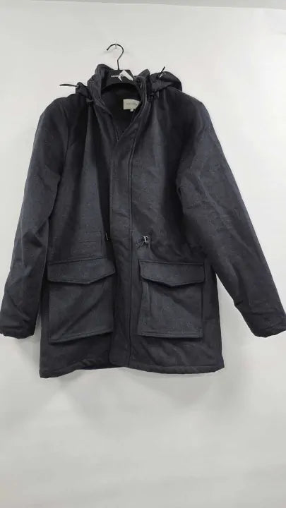 Pecham Rye Wool Blend Padded Parka In Dark Sapphire Navy Size: L