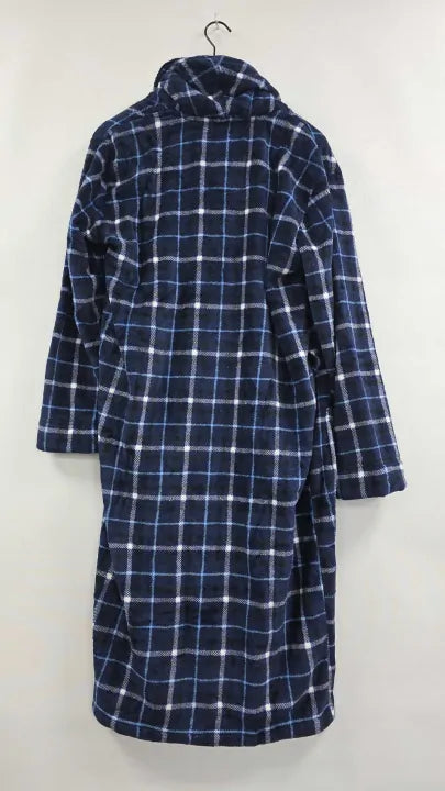 Lyle & Scott Cassidy Navy Check Bathrobe Size: S