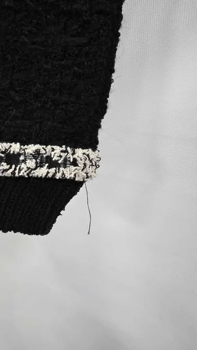 Mango - Black Bicolour Tweed Jacket - Black Size: M