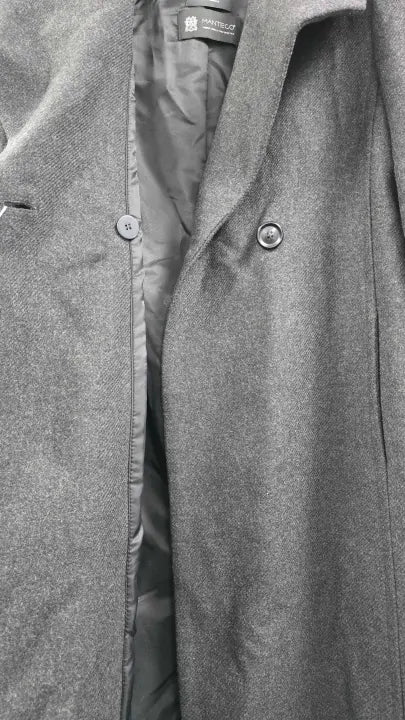Mango - Grey Woollen Coat With Belt - Grey Size: S