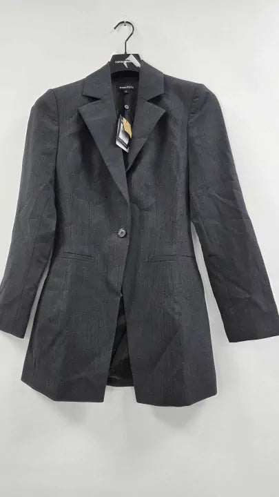 Whistles - Dark Grey Mia Elongated Waist Blazer - Grey Size: Uk 8