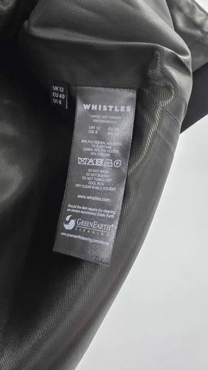 Whistles - Dark Green Natalie Wool Blend Skirt - Green Size: Uk 12